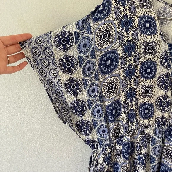 Alchemy Thread Dress XL Blue Print Asymmetric Babydoll Fairycore Fairy Boho - Picture 6 of 10